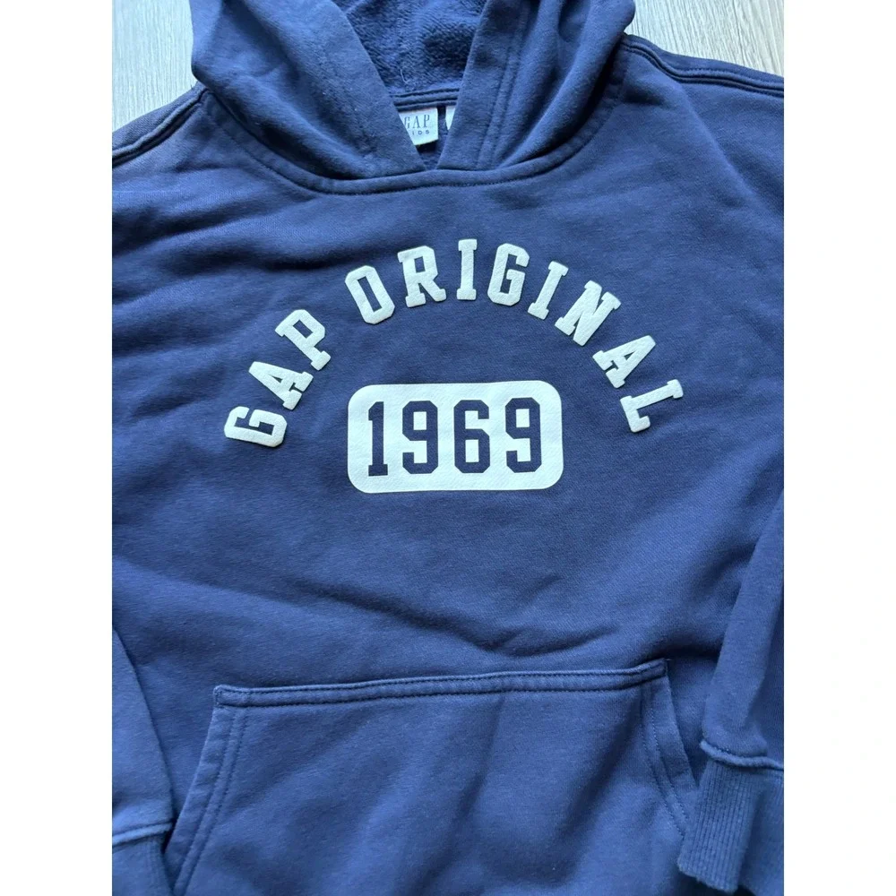 Gap Kids Navy Blue Gap Original 1969 Pullover Hoodie Sweatshirt Size S 7/8